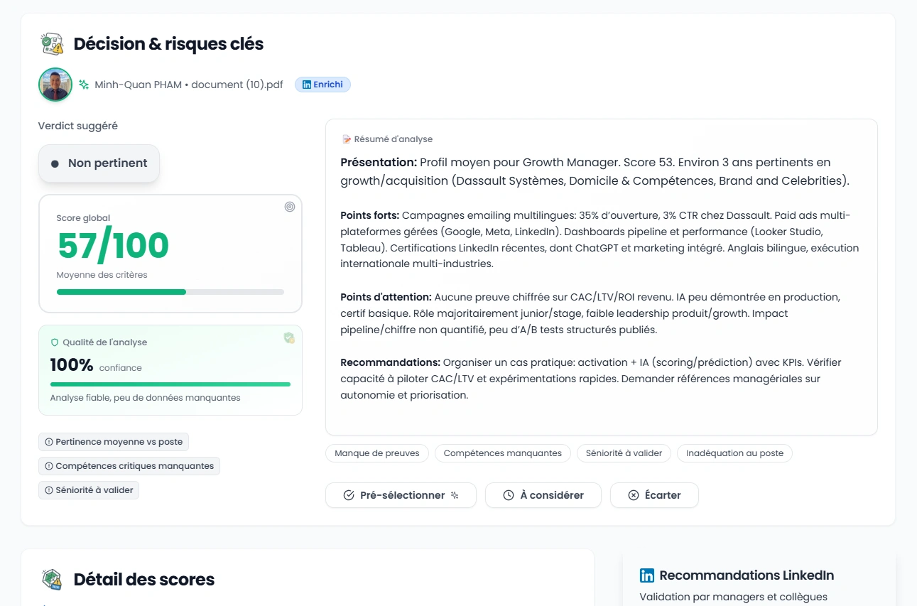 Enrichissement LinkedIn automatique